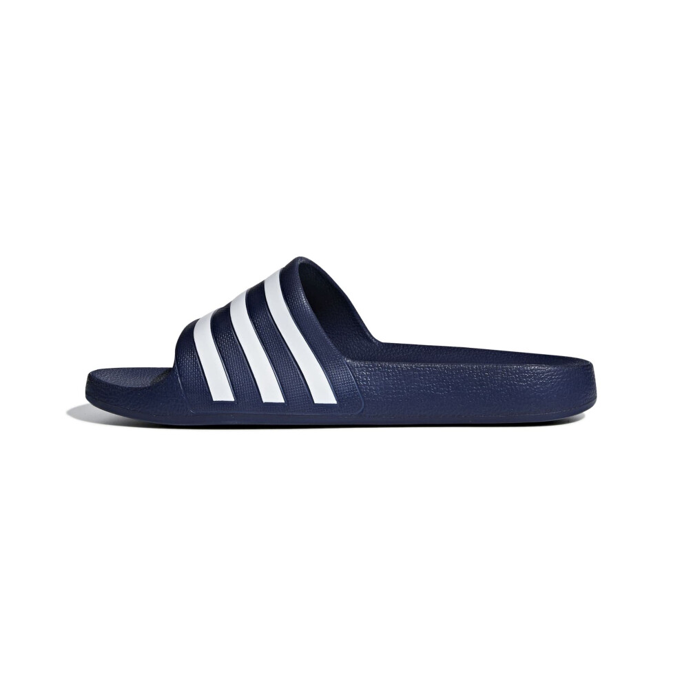 adidas Unisex Adilette Aqua Slipper  Dark BlueWhiteDark Blue  125 US Men