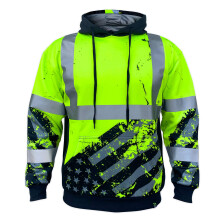 SafetyShirtz SS360 American Grit Hi Vis Kapuzenpullover fr Herren  strapazierfhiges Polyester mit weicher gekmmter Fleece-Innenseite  Klasse 3 T