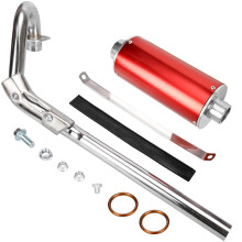 FVRITO High Performance Big Bore Muffler Uitlaatdemper Pijpkop Als