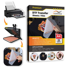Ngoodiez DTF -overf?rselsfilm Dobbeltsidet matklar DTF -overf?rselspapir Forbehandlingsark Pet -varmeoverf?rselspapir egnet til alle modificerede