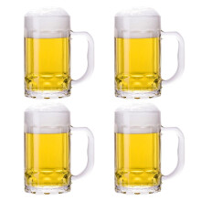 TUSAPAM 4 Pacote de canecas de cerveja pesadas de cerveja grandes copos de cerveja com ma   a