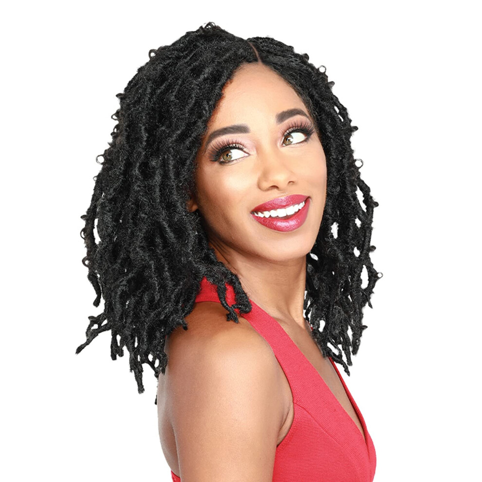 Zury Sis Synthetic Knotless Braid Lace Front Wig - Diva Lace Butterfly Loc Short (1 Jet Black) 1 Count (Pack Of 1)