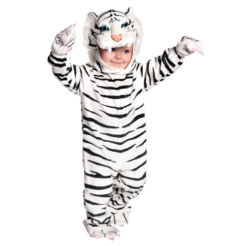 UNDERWRAPS Baby's Tijgerkostuum Jumpsuit Wit Groot (2T-4T)