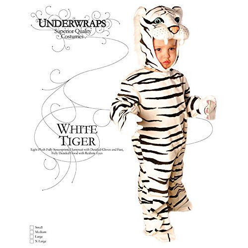 UNDERWRAPS Baby's Tijgerkostuum Jumpsuit Wit Groot (2T-4T) 1