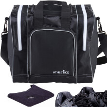 Athletico Bowling Bag & Seesaw Polisher Bundle - Single Ball Tote Bag med vadderad kulhllare - Passar ett enda par bowlingskor upp till mns sto