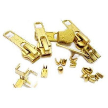 YKK Vintage lynl?s reparationsl?sning YKK #5 Messing skyder 5 stk 10 topstop og 5 bundstop