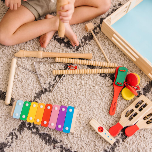 Melissa & Doug Melissa & Doug Set Musicale Deluxe con Strumenti in Legno e Custodia 2