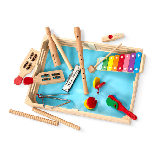 Melissa & Doug Melissa & Doug Set Musicale Deluxe con Strumenti in Legno e Custodia