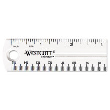 Westcott Acme Holdable Plastic 6-tommer Clear Ruler (ACM45016)