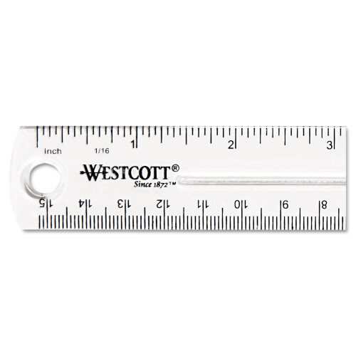Westcott Acme Holdable Plastic 6-tommer Clear Ruler (ACM45016)