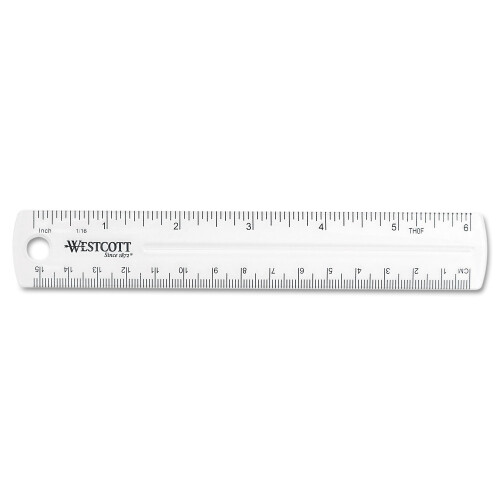 Westcott Acme Holdable Plastic 6-tommer Clear Ruler (ACM45016) 2