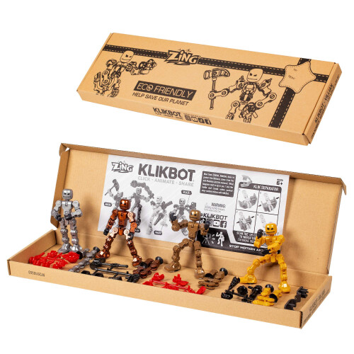 Zing Klikbot Complete Set of 4 Poseable Action Figures with Weapons  T 1