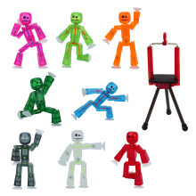 Stikbot zing s?t med 8 klare indsamlingsaktive tal og mobiltelefon stativ skaber stop motion animation fantastisk til b?rn i alderen 4 ?r og op