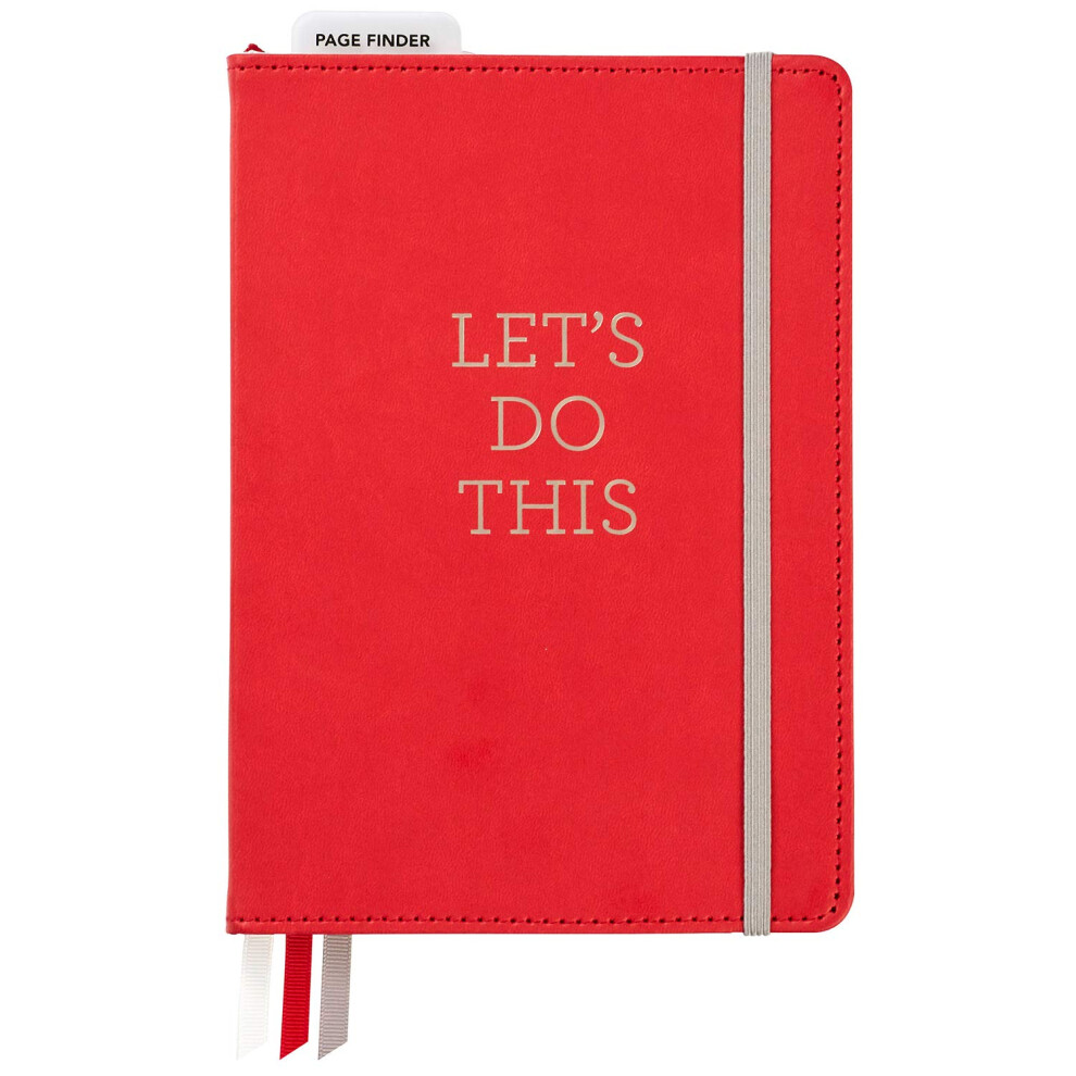 C.R. Gibson Red Leatherette""Let's Do This"" Dot Grid Notebook Journal