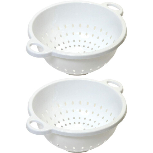 Chef Craft  5-Quart  Deep Colander  White  11 by 5 inch (2-Pack)