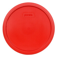 Pyrex 7403-PC czerwona rzezbiona miska miksujaca plastikowa pokrywka wykonana w USA