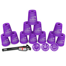 Speed Stacks | Offici   le Sport Stacking Set Paars - 12 Cups en Holding Stem | Hoogwaardige materialen Lage wrijving | WSSA goedgekeurd