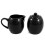 Black Ceramic Two Piece Creamer  Sugar Service Set 1