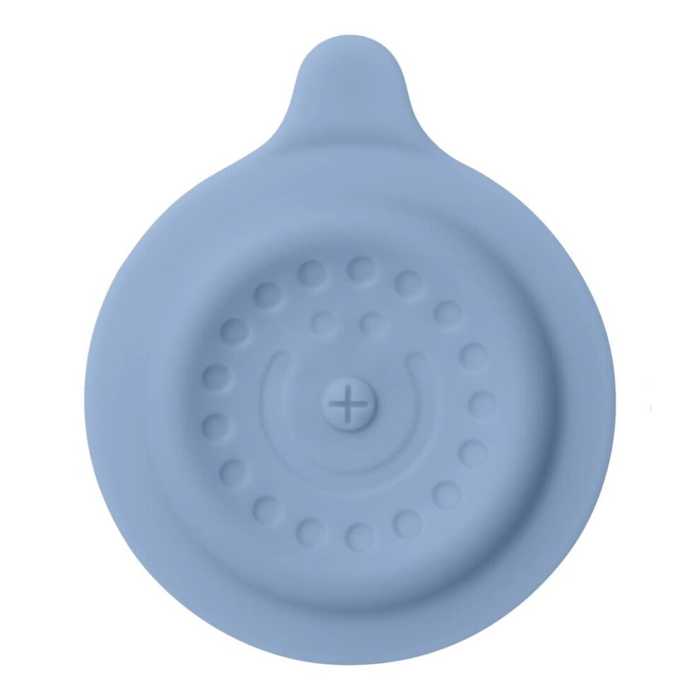 Bathtub Drain Cover, Silicone Drain Stopper With Suction, Baby Bath Time Accessory, Cloudy Blue Ubbi