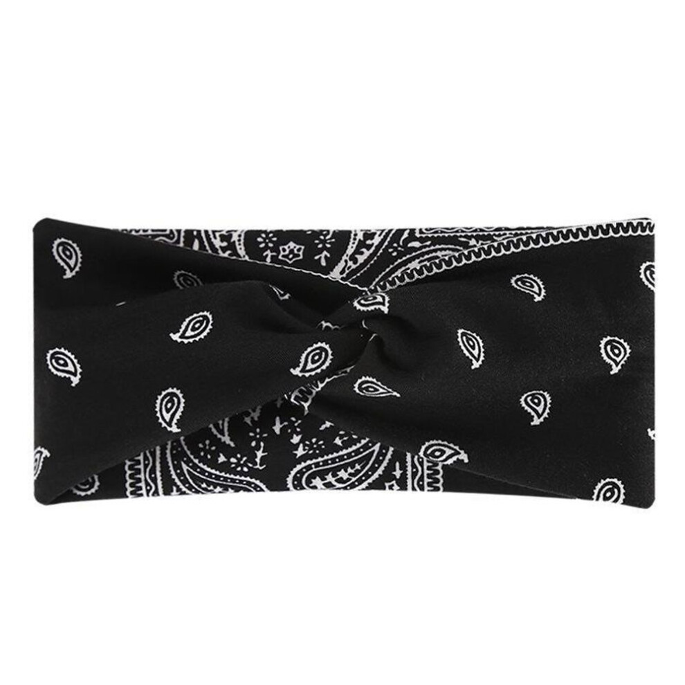 (black) Headbands Collection: European & American Styles, Bohemian Cashew, Sports, New Antiperspirant & Sweat-absorbent Cross Yoga Elastic Headbands.