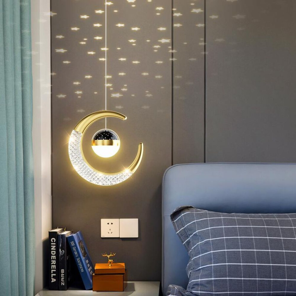 (gold) Bedside Lamp Dine Dining Room Bedroom Pendant Lights Indoor Lighting Ceiling Lamp Hanging Light Fixture Decorative