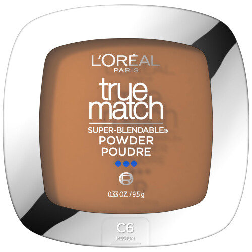 L'Oreal Paris True Match Super Blendbare Ölfreie Puderfoundation, C6 Medium, 0,33 oz