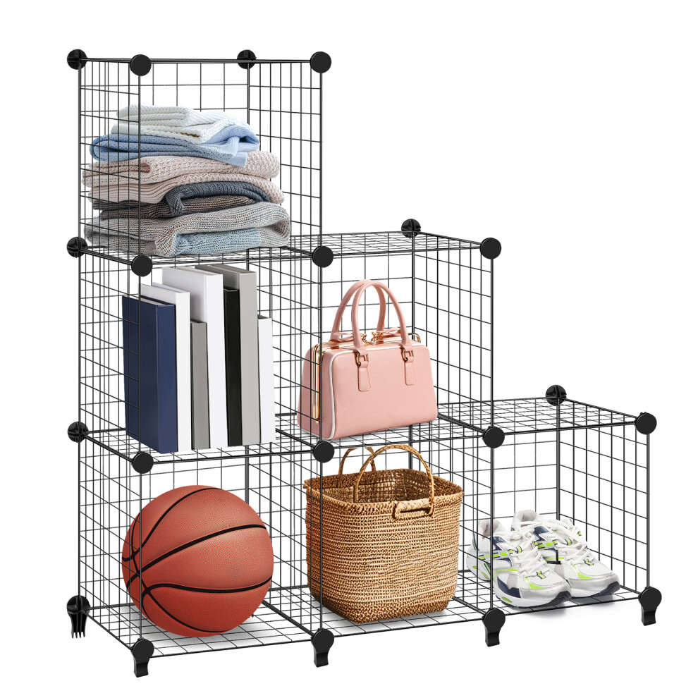 (6-cube) Cube Wire Storage Shelves, Versatile DIY Bookcase and Shelving Unit