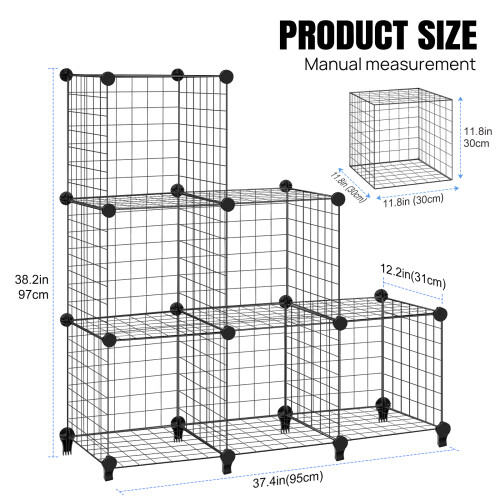 (12-cube) Cube Wire Storage Shelves, Versatile DIY Bookcase and Shelving Unit 2