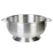 Thunder Group 8 Quart Heavy Duty Aluminum Colander Commercial Pasta Strainer