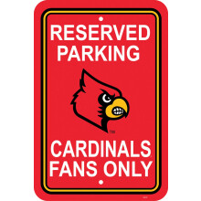 Fremont Die NCAA Louisville Cardinals Πίνακας Σήμανσης, 12" x 18", Σημάδι για Πάρκινγκ