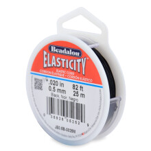 Snur elastic Beadalon Elasticitate 05 mm 020 in negru 25 m 82 ft