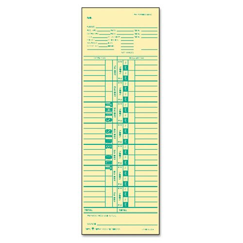 Tops Business Forms - Κάρτα Χρόνου, Εβδομαδιαία, 3-1/2"x10-1/2", 500 Τεμάχια, Μανίλα