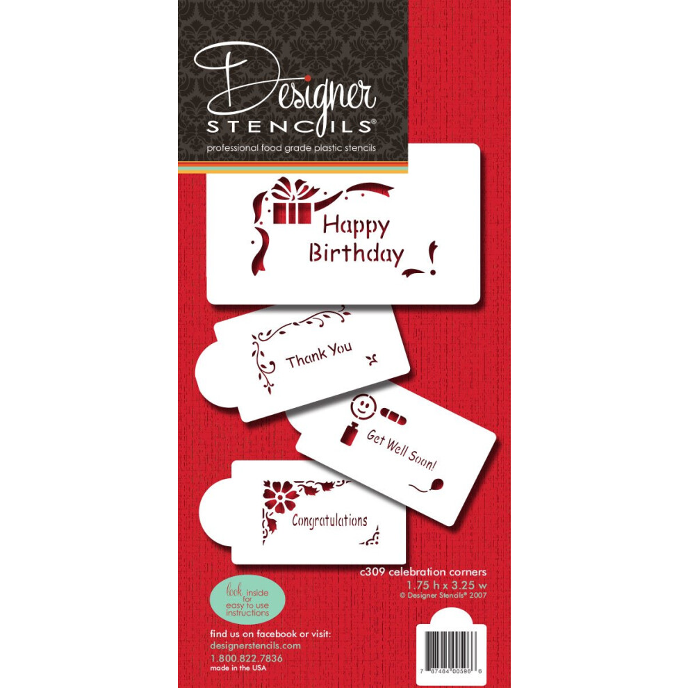 Designer-Schablonen Celebration Corners Keksschablonen (Happy Birthday)-image