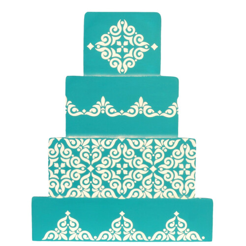 Designer Stencils Mexican Tile Cake Stencil Tier 1  Beigesemitransparent 2