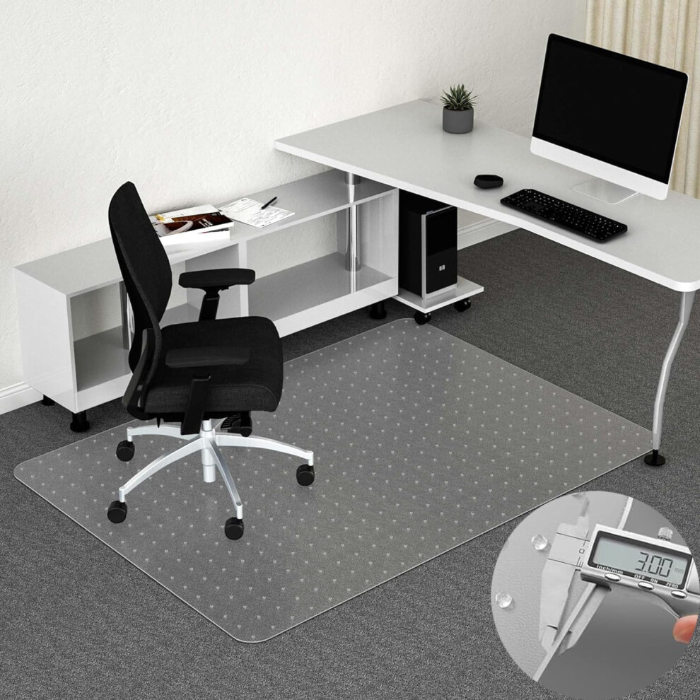 (90*120cm rectangular) Thickened Office Chair Mat for Carpeted