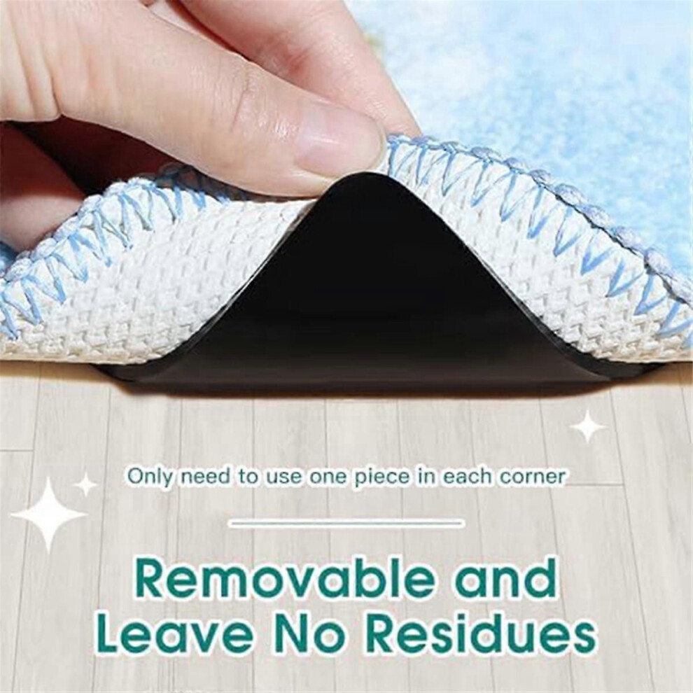 Double Sided Rug Pad for Hardwood Floors, Washable Carpet Tape for Area Rugs, Rug Anti- Grips