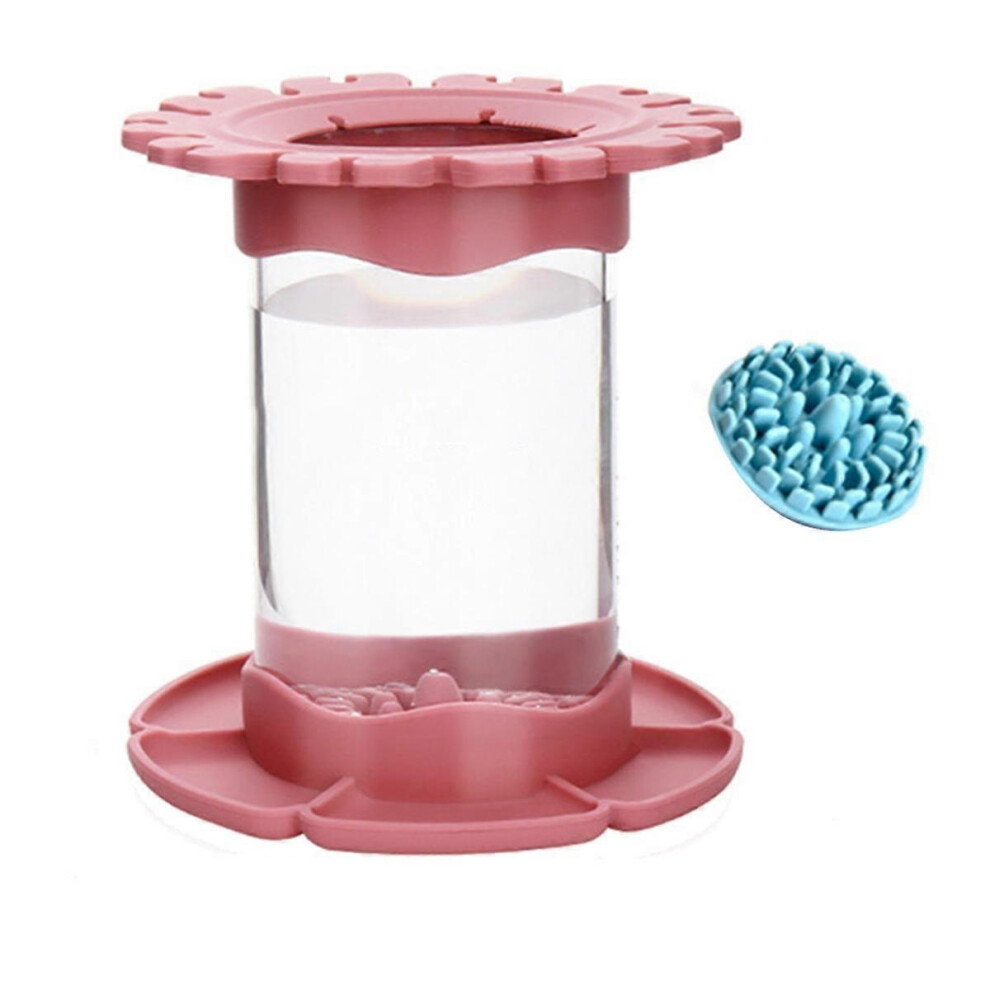 Makeup Brush Cleaner, Brush Cleaner Brushes Holder Detachable Installation Drainable Paint Pen Holder Pen Holder Pink