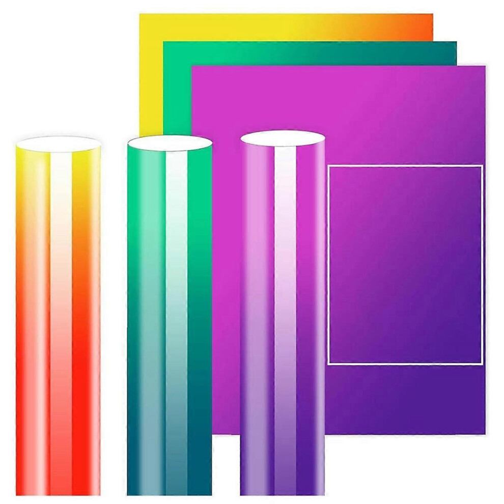 , 3 Sheets Thermochromic Adhesive Vinyl, Heat Temperature Sensitive Vinyl for DIY Craft Stickers