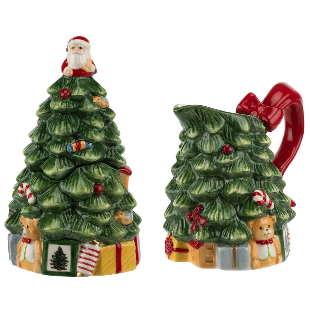 Spode Christmas Tree Sugar and Creamer Set | Set of Figural Tree Cream