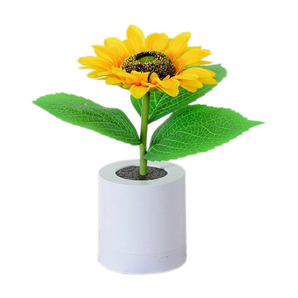 A Rechargeable Sunflower LED Simulation Night Light Table Lamp Simulation Flowers Decorative Desk Lamp