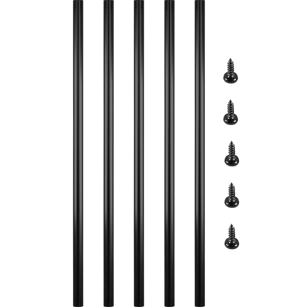 Balustres VEVOR 32 pouces Lot de 51 escalier avec vis Rampe ronde en aluminium pour escalier ext   rieur Terrasse Porche Noir 51 pi   ces