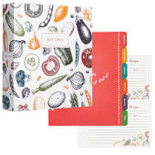 Jot & Mark Receita 3 Pasta de argolas 8,5"""" x 9,5"""" | Pgina inteira com capas protetoras transparentes e papel de impresso colorido para receit