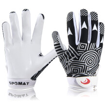 SPOMAT Youth Football Gloves Kids Silicone Grip Receiver Gloves with S
