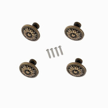 GDQLCNXB Puxador Metal Forma Flor para Gavetas em Tom Bronze Pacote com 4