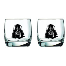 Star Wars Glass Set - Darth Vader - Collectible Gift Set of 2 Cocktail Glasses - 10 oz Capacity - Classic Design - Heavy Base