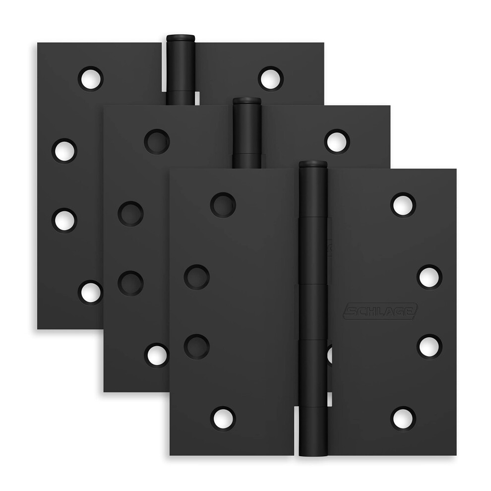 Photos - Other for Repair Schlage 4"" Door Hinge with Square Corner in Matte Black  ICV24R(3-Pack)