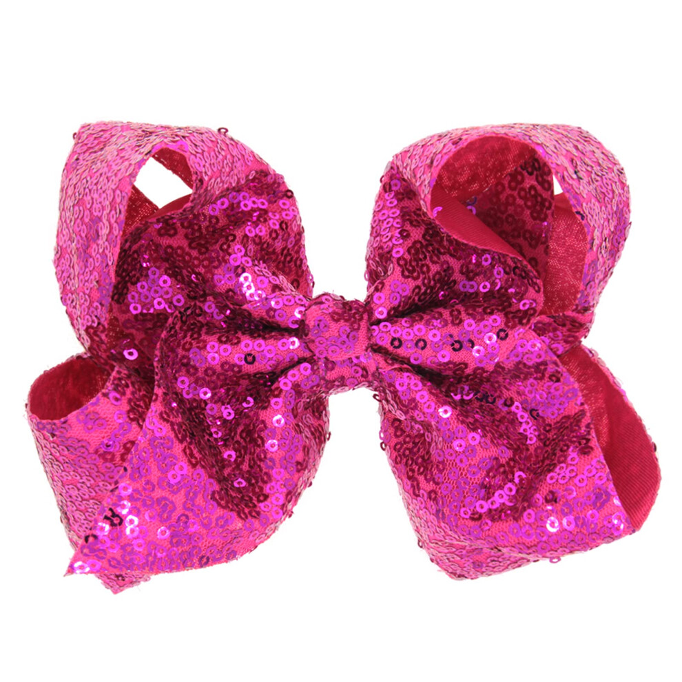 Xansema Hair Bows For Girls 8 Inches Sequins Large Bows Alligator Hai-image