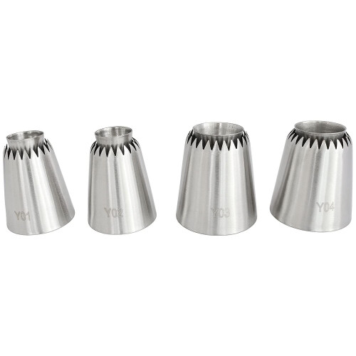 Longdex Sultan Piping Nozzle 4PCS 304 Ανοξείδωτο Ατσάλι Ρωσικοί Σωλήνες Διακόσμησης