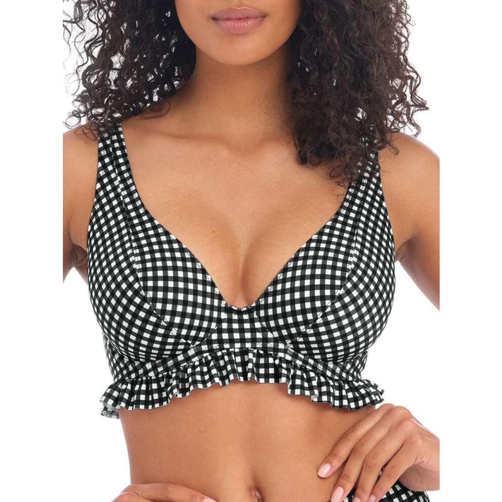 Freya Check in Underwire High Apex Bikini Top 201913 34DD Monochrome