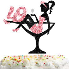 Cake Topper Cake Assis Picks For Girl Lady 49th Makeup Makeup Spa Spa Party Decoration Supplies 49 Silhouette High Heed Girl Cake Decor Rose Gold
